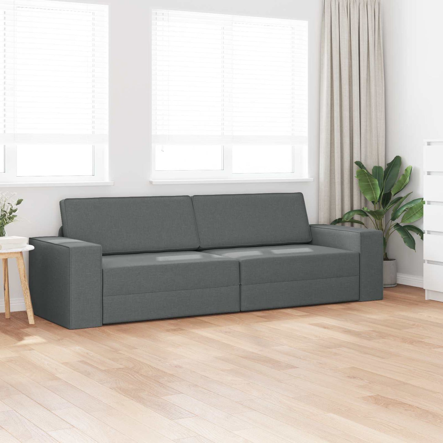 Slaapbank Donkergrijs 245 x 78 x 77 cm Stof is nu te koop bij PeponiXL, paradijselijk wonen!
