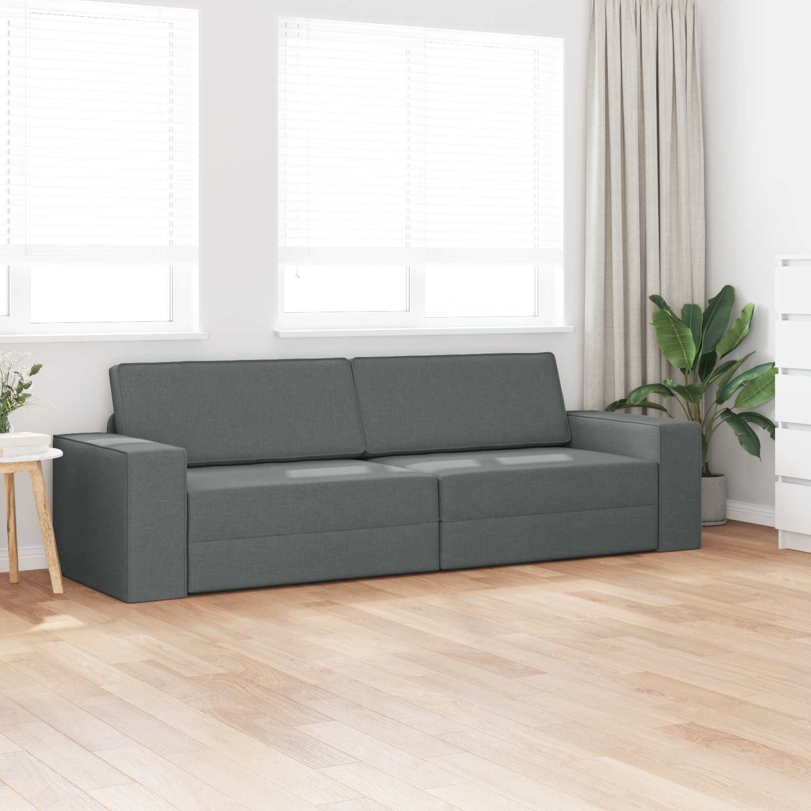 Slaapbank Donkergrijs 245 x 78 x 77 cm Stof is nu te koop bij PeponiXL, paradijselijk wonen!