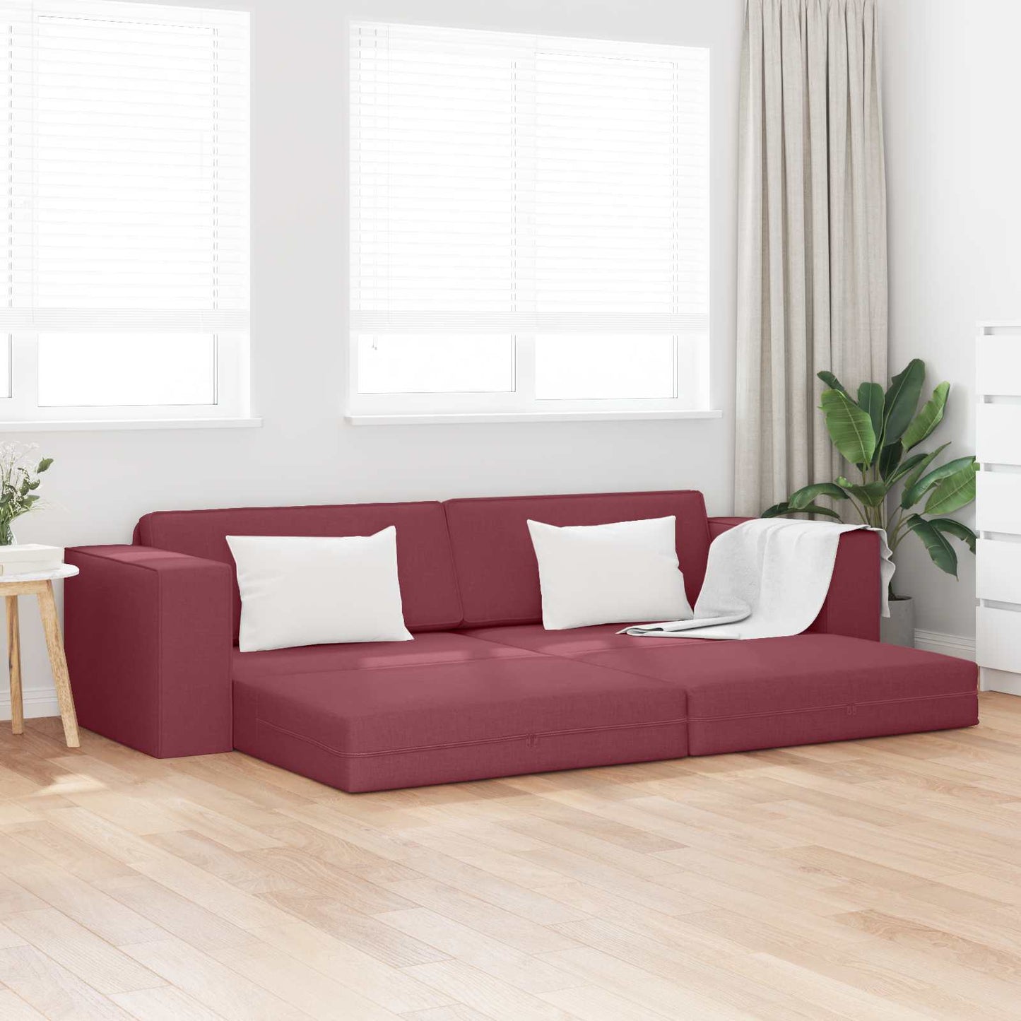 Slaapbank Wijnrood 245 x 78 x 77 cm Stof is nu te koop bij PeponiXL, paradijselijk wonen!