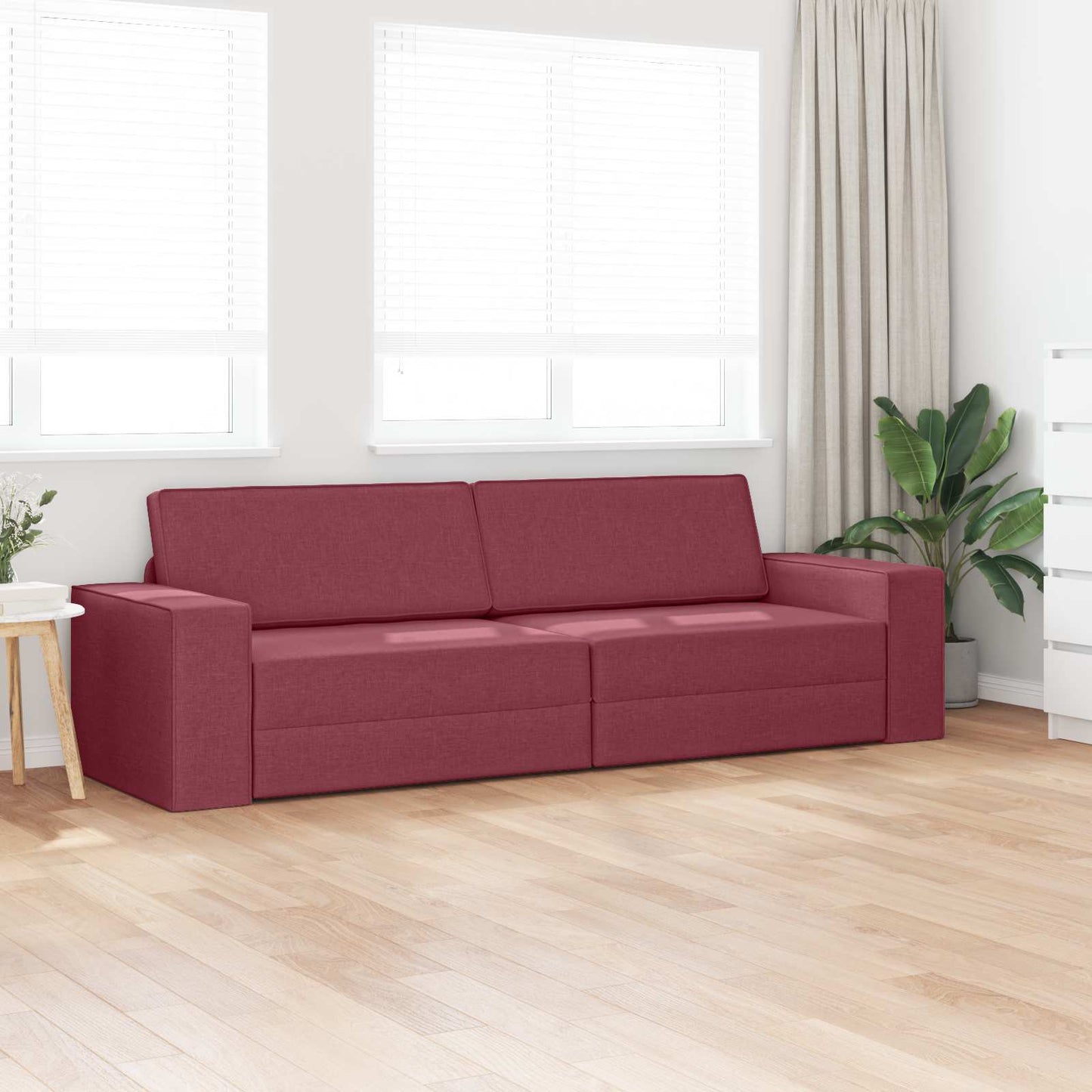 Slaapbank Wijnrood 245 x 78 x 77 cm Stof is nu te koop bij PeponiXL, paradijselijk wonen!