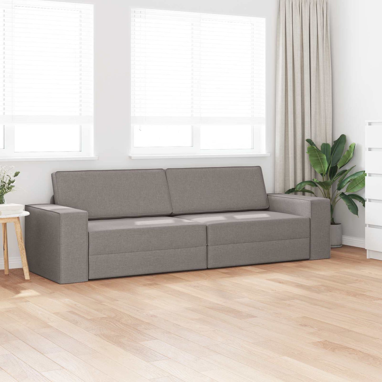 Slaapbank Taupe 245 x 78 x 77 cm Stof is nu te koop bij PeponiXL, paradijselijk wonen!