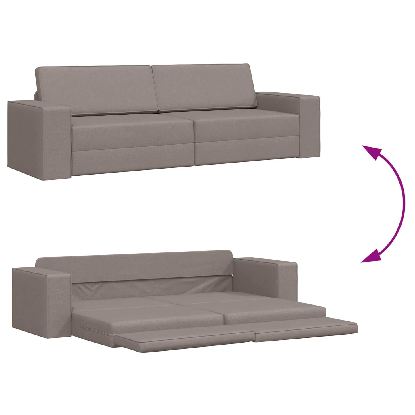 Slaapbank Taupe 245 x 78 x 77 cm Stof is nu te koop bij PeponiXL, paradijselijk wonen!