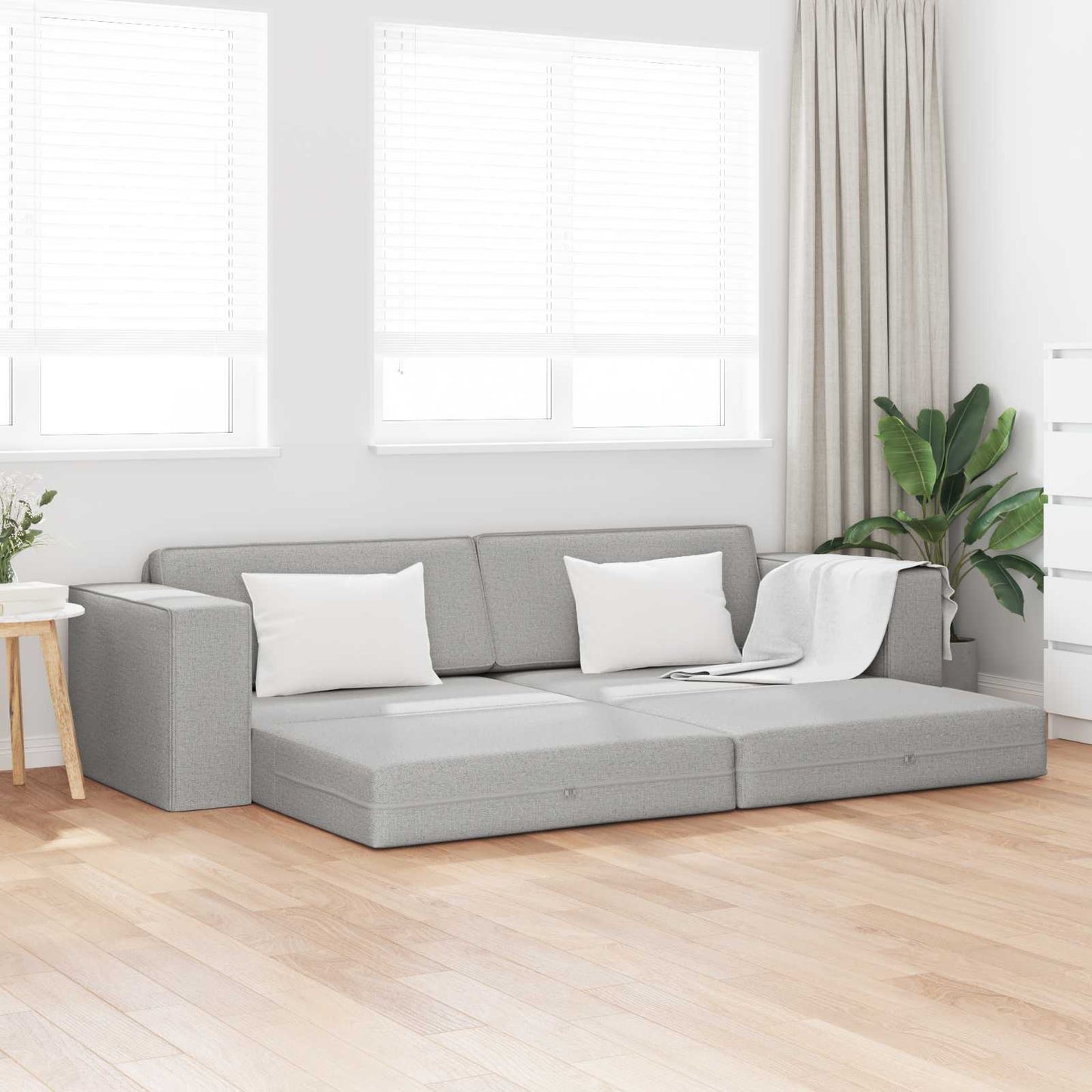 Slaapbank Wolkengrijs 245 x 78 x 77 cm Stof is nu te koop bij PeponiXL, paradijselijk wonen!