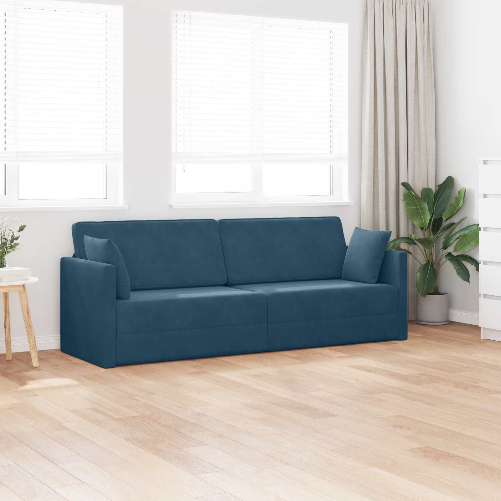 Vloerslaapbank Blauw 213 x 70 x 77 cm Fluweel is nu te koop bij PeponiXL, paradijselijk wonen!