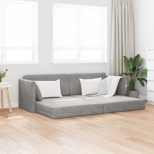 Vloerslaapbank Lichtgrijs 213 x 70 x 77 cm Fluweel is nu te koop bij PeponiXL, paradijselijk wonen!
