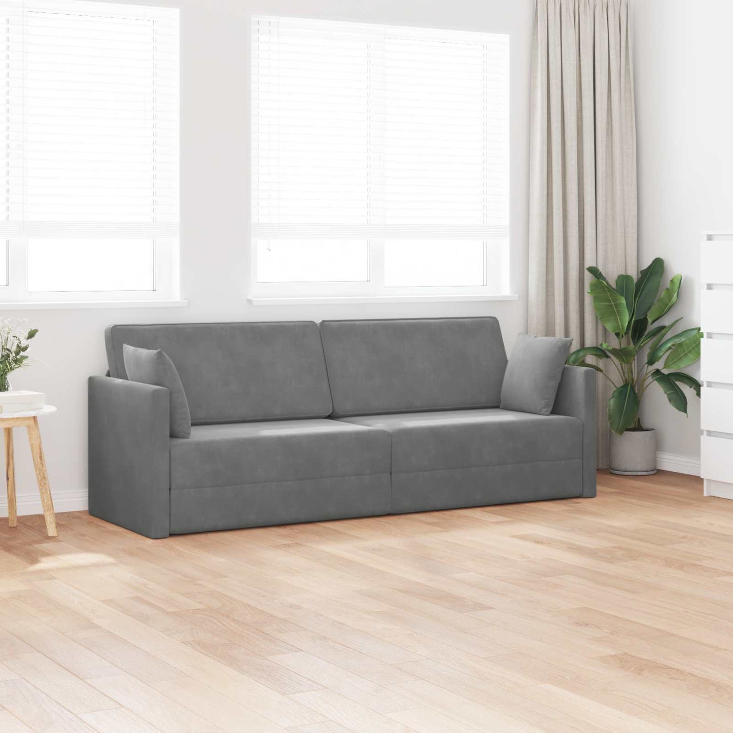 Vloerslaapbank Donkergrijs 213 x 70 x 77 cm Fluweel is nu te koop bij PeponiXL, paradijselijk wonen!