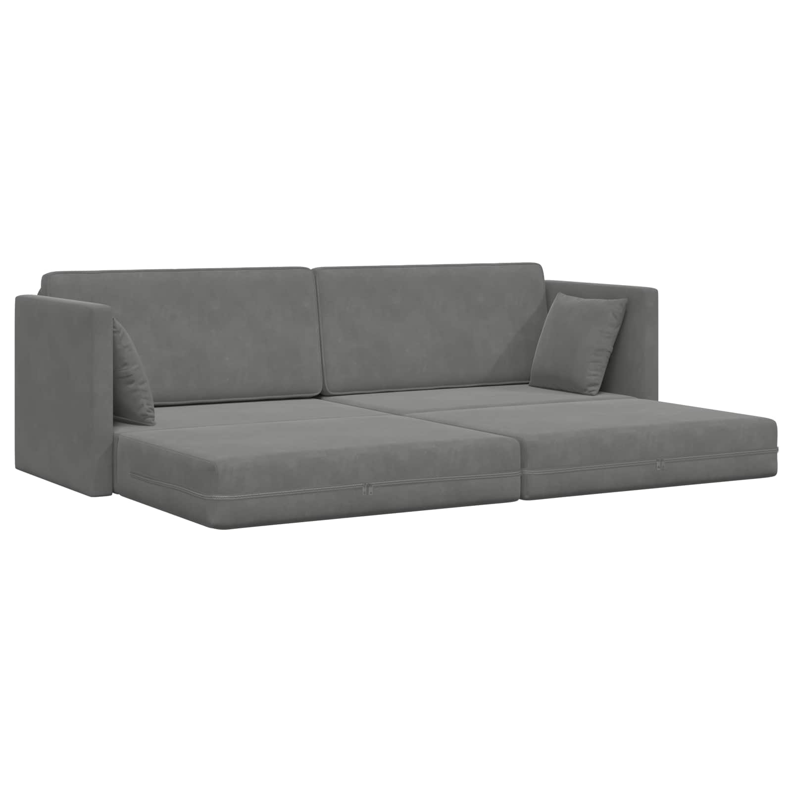Vloerslaapbank Donkergrijs 213 x 70 x 77 cm Fluweel is nu te koop bij PeponiXL, paradijselijk wonen!