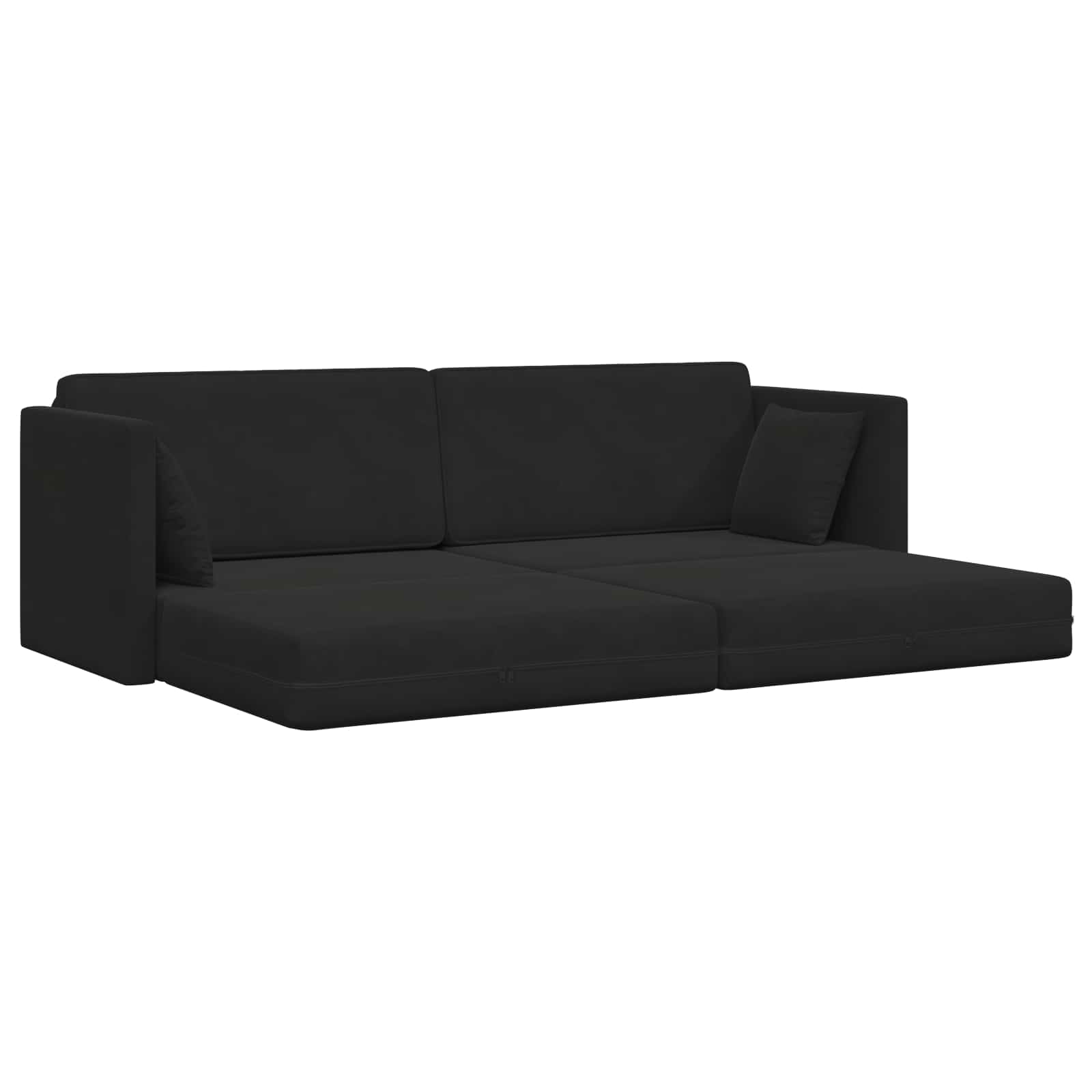Vloerslaapbank Zwart 213 x 70 x 77 cm Fluweel is nu te koop bij PeponiXL, paradijselijk wonen!