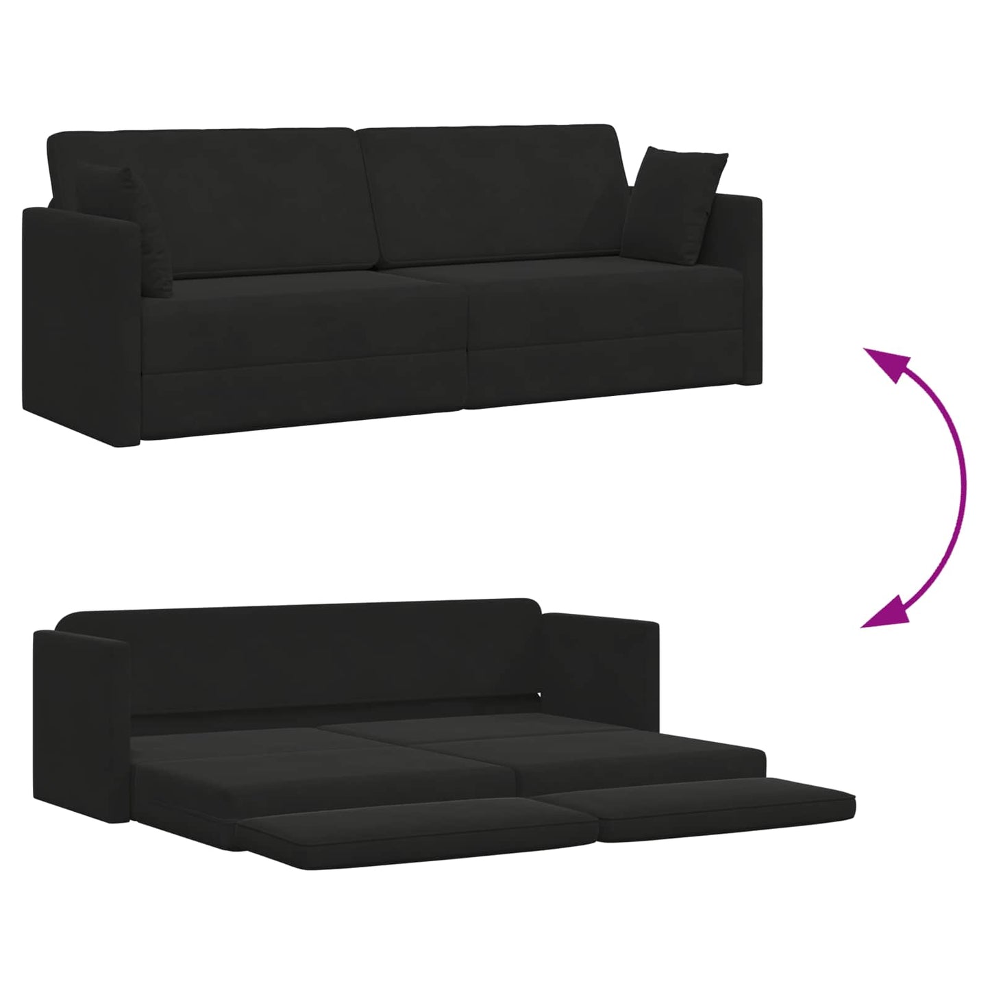 Vloerslaapbank Zwart 213 x 70 x 77 cm Fluweel is nu te koop bij PeponiXL, paradijselijk wonen!