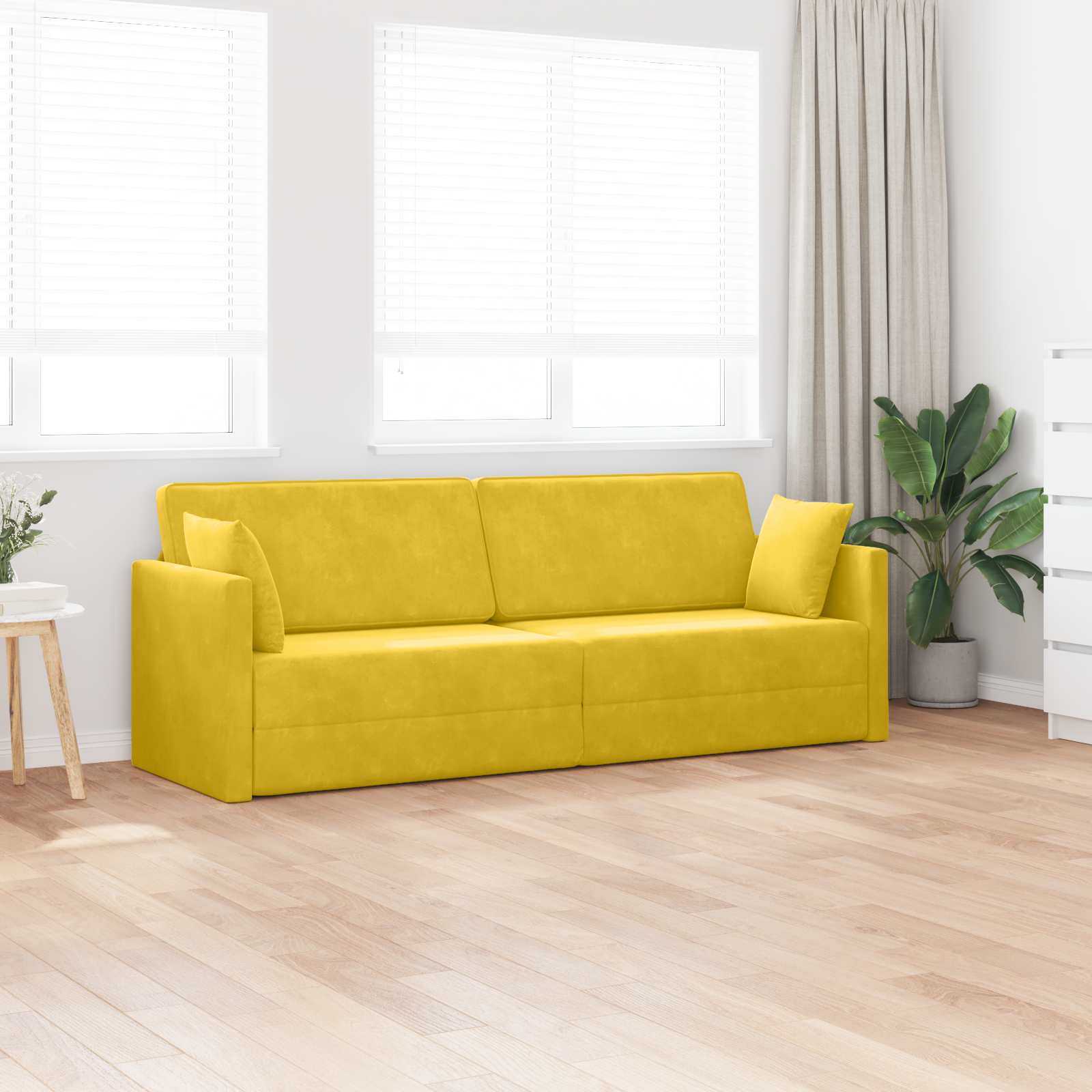 Vloerslaapbank Geel 213 x 70 x 77 cm Fluweel is nu te koop bij PeponiXL, paradijselijk wonen!
