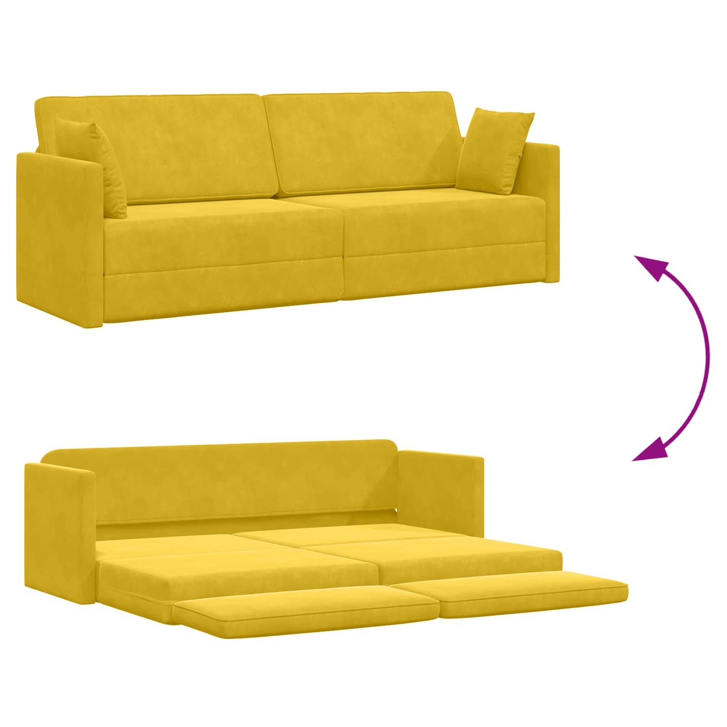 Vloerslaapbank Geel 213 x 70 x 77 cm Fluweel is nu te koop bij PeponiXL, paradijselijk wonen!