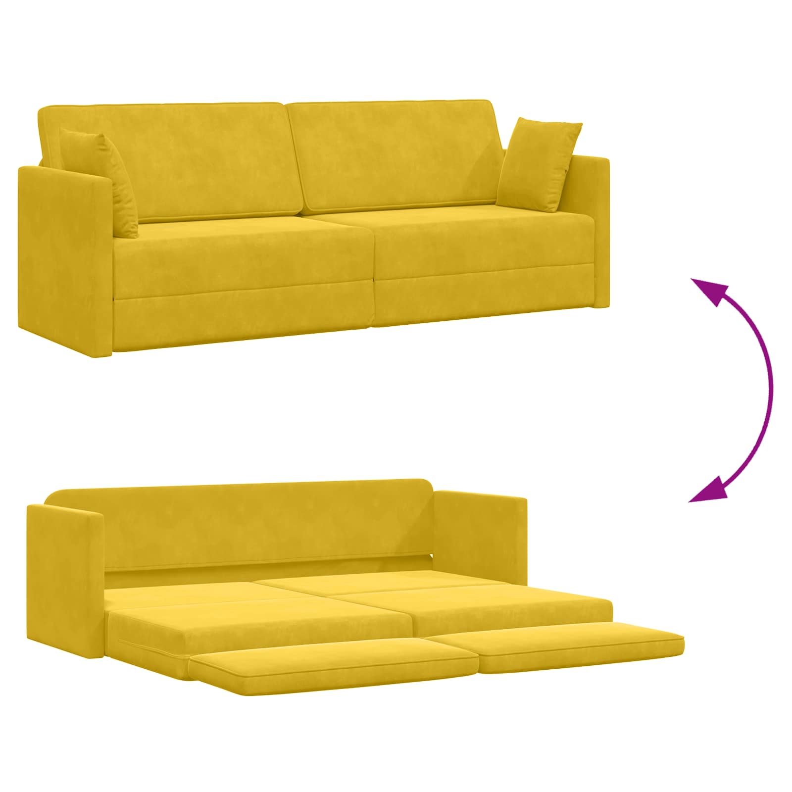 Vloerslaapbank Geel 213 x 70 x 77 cm Fluweel is nu te koop bij PeponiXL, paradijselijk wonen!