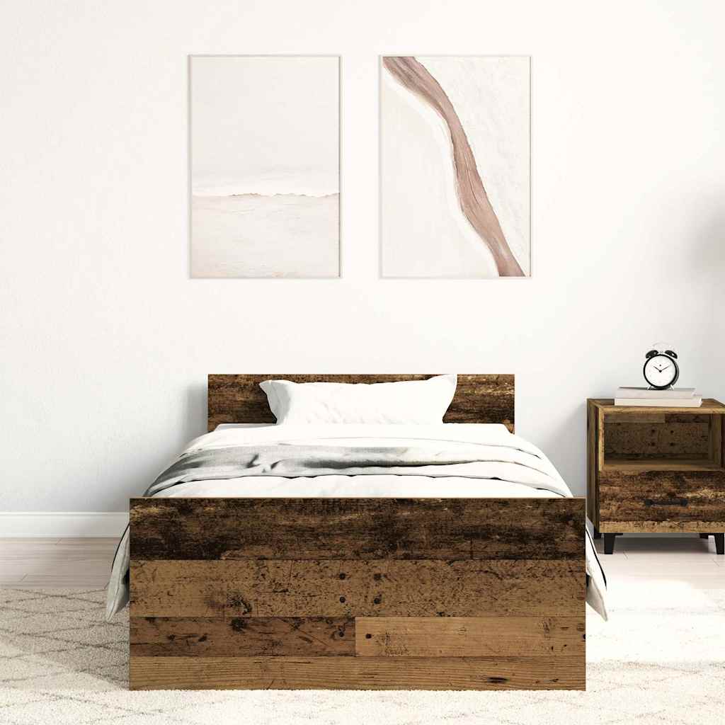 Bedframe zonder matras bewerkt 90x200 cm bewerkt hout oud is nu te koop bij PeponiXL, paradijselijk wonen!