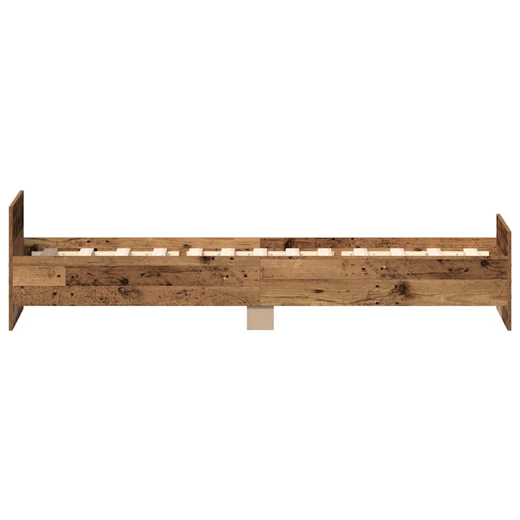 Bedframe zonder matras 100x200 cm bewerkt hout oud hout is nu te koop bij PeponiXL, paradijselijk wonen!