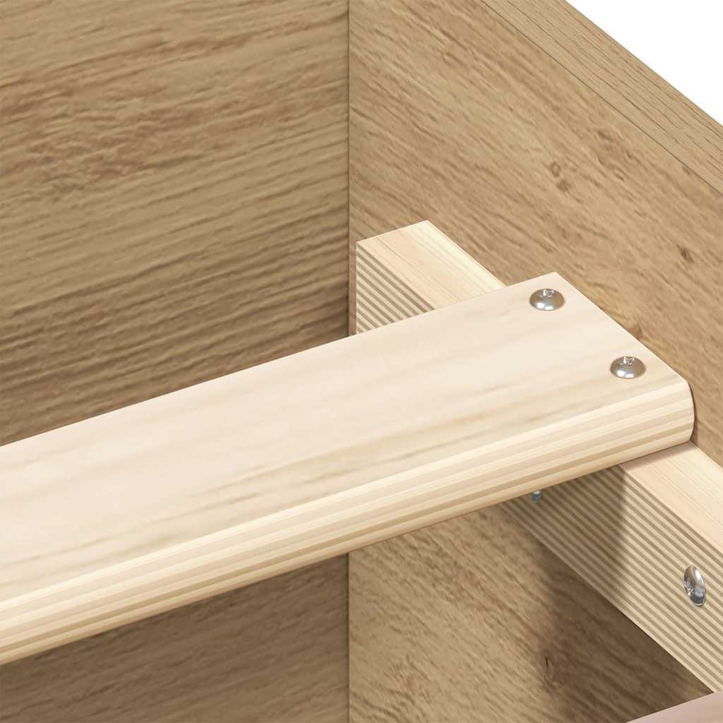 Bedframe zonder matras spaanplaat artisanaal eikenkleurig is nu te koop bij PeponiXL, paradijselijk wonen!