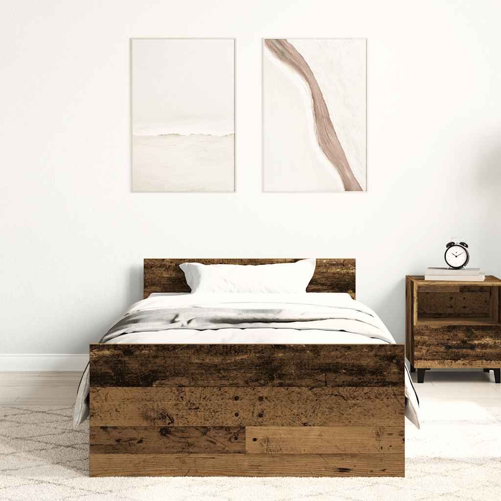 Bedframe zonder matras bewerkt 90x190 cm bewerkt hout oud is nu te koop bij PeponiXL, paradijselijk wonen!
