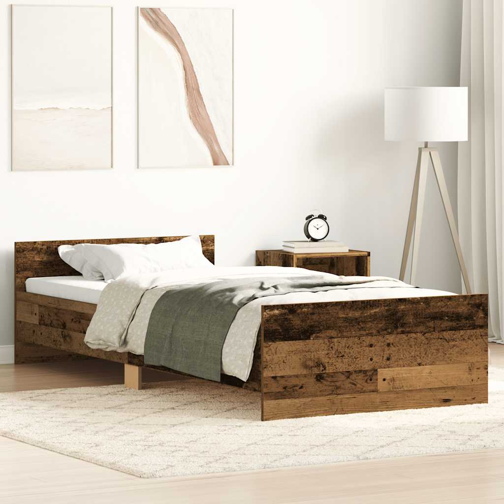 Bedframe zonder matras bewerkt 90x190 cm bewerkt hout oud is nu te koop bij PeponiXL, paradijselijk wonen!