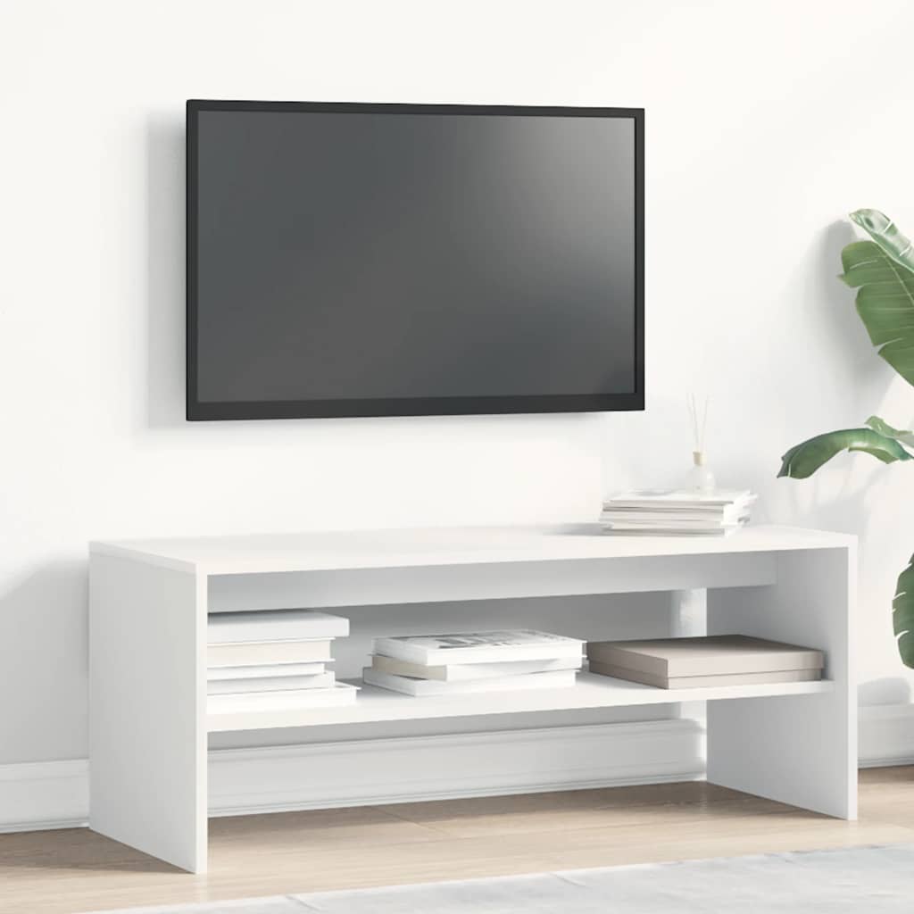 Tv-meubel 100x40x40 cm bewerkt hout wit is nu te koop bij PeponiXL, paradijselijk wonen!