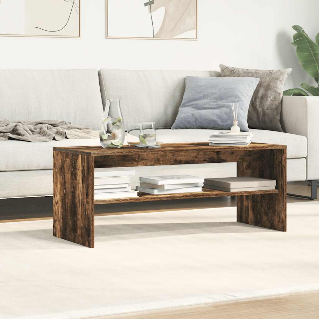 Tv-meubel 100x40x40 cm bewerkt hout gerookt eikenkleurig is nu te koop bij PeponiXL, paradijselijk wonen!