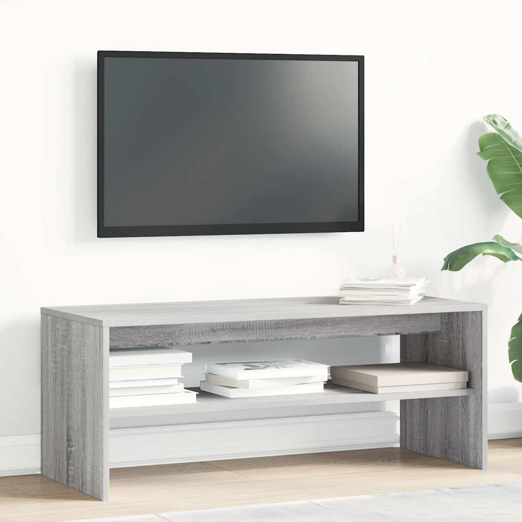 Tv-meubel 100x40x40 cm bewerkt hout grijs sonoma eikenkleurig is nu te koop bij PeponiXL, paradijselijk wonen!