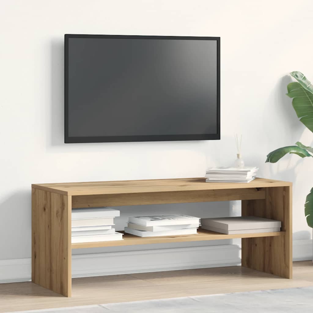 Tv-meubel 100x40x40 cm bewerkt hout artisanaal eikenkleurig is nu te koop bij PeponiXL, paradijselijk wonen!
