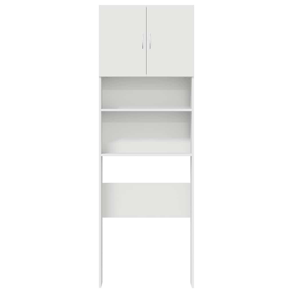 Wasmachinekast 64x24x190 cm bewerkt hout wit is nu te koop bij PeponiXL, paradijselijk wonen!