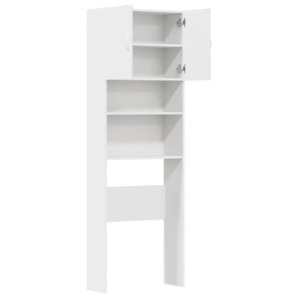 Wasmachinekast 64x24x190 cm bewerkt hout wit is nu te koop bij PeponiXL, paradijselijk wonen!