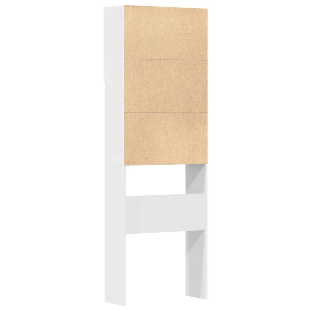 Wasmachinekast 64x24x190 cm bewerkt hout wit is nu te koop bij PeponiXL, paradijselijk wonen!
