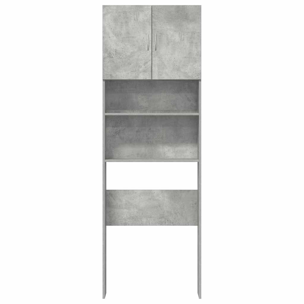 Wasmachinekast 64x24x190 cm bewerkt hout betongrijs is nu te koop bij PeponiXL, paradijselijk wonen!