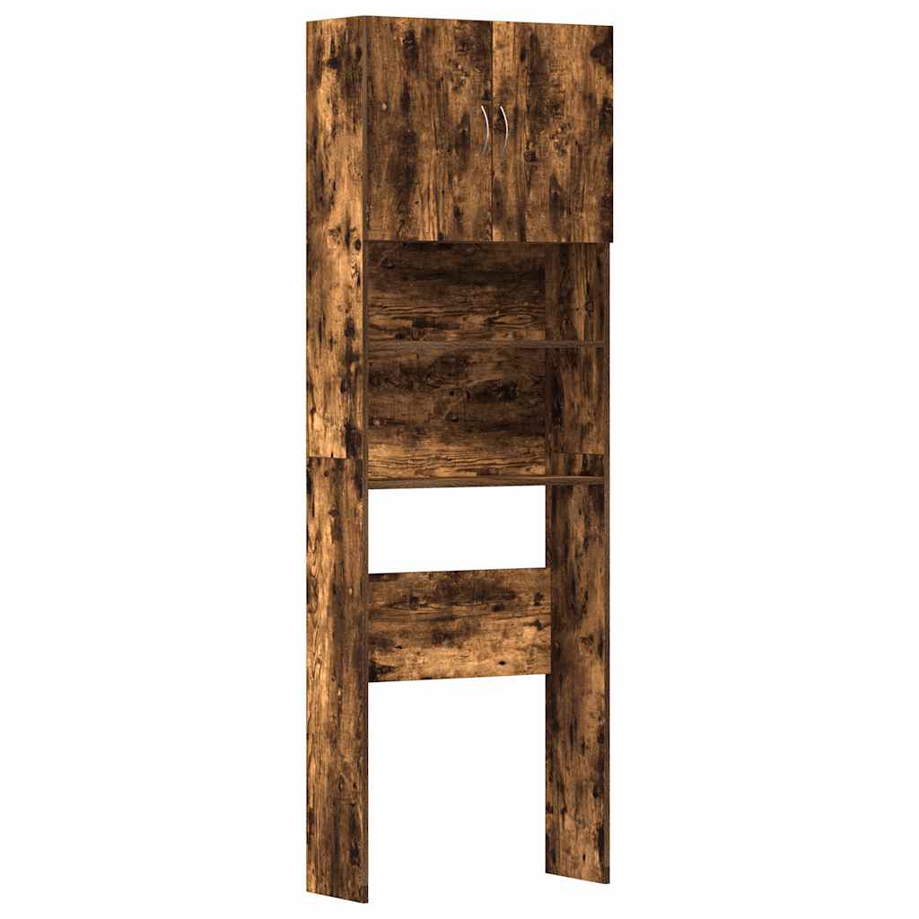 Wasmachinekast 64x24x190 cm bewerkt hout gerookt eikenkleurig is nu te koop bij PeponiXL, paradijselijk wonen!