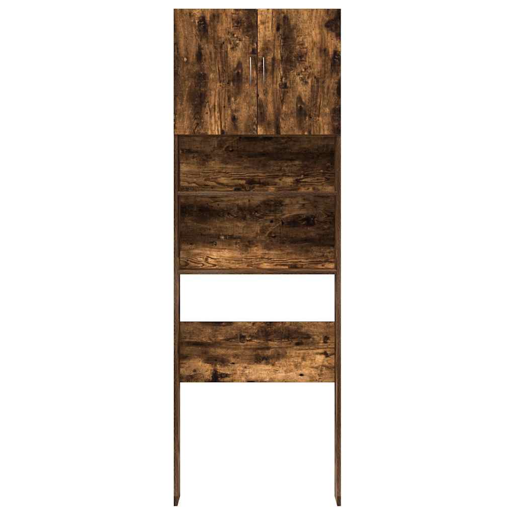 Wasmachinekast 64x24x190 cm bewerkt hout gerookt eikenkleurig is nu te koop bij PeponiXL, paradijselijk wonen!