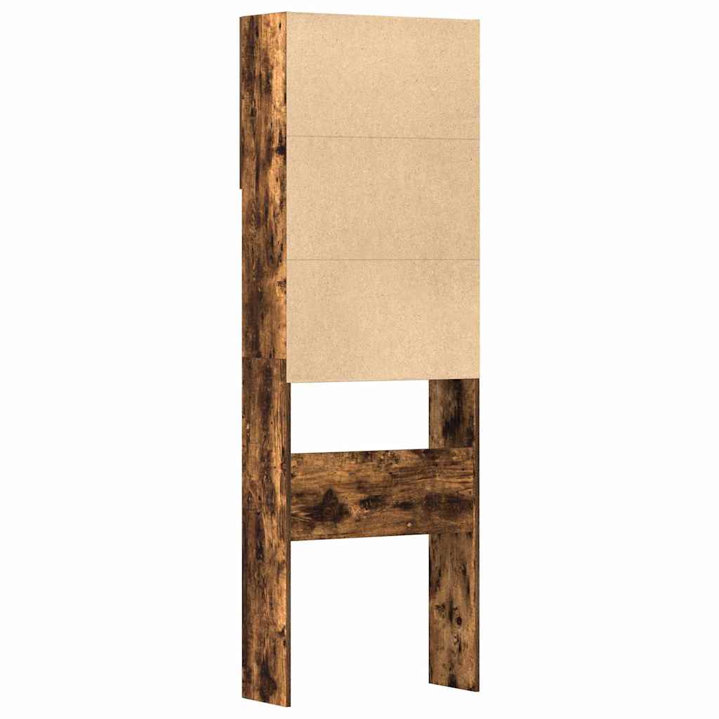 Wasmachinekast 64x24x190 cm bewerkt hout gerookt eikenkleurig is nu te koop bij PeponiXL, paradijselijk wonen!