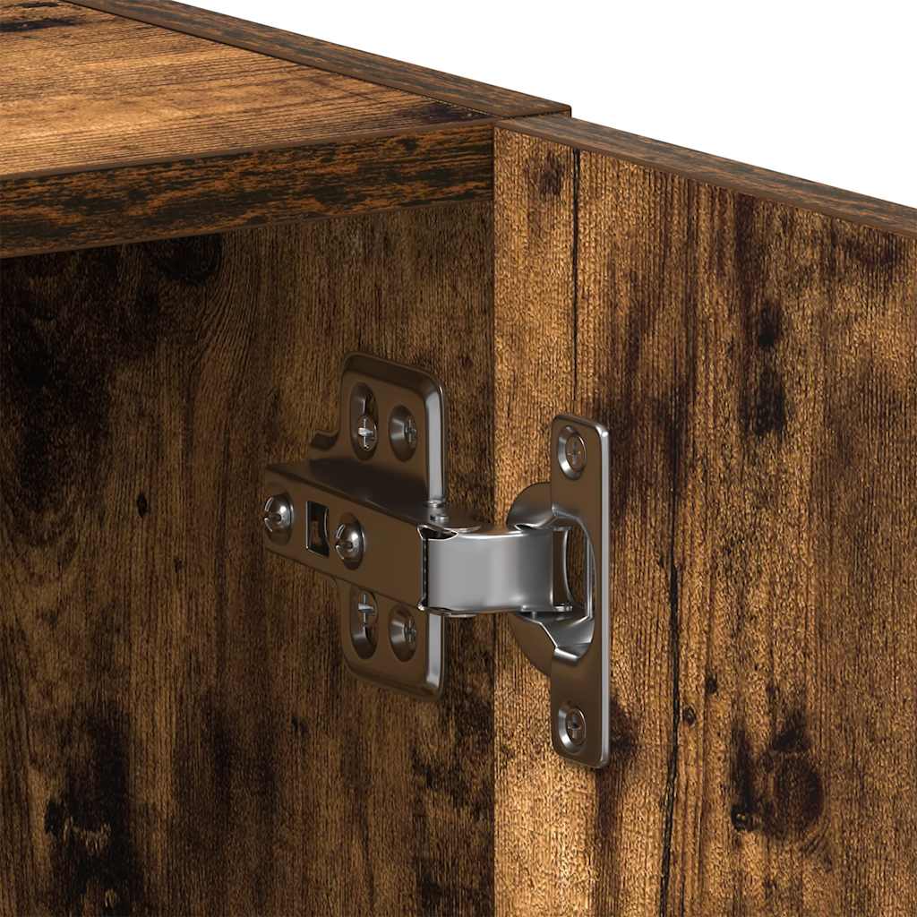 Wasmachinekast 64x24x190 cm bewerkt hout gerookt eikenkleurig is nu te koop bij PeponiXL, paradijselijk wonen!
