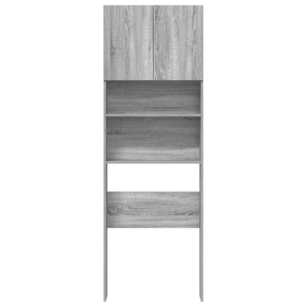 Wasmachinekast 64x24x190 cm bewerkt hout grijs sonoma eikenkl is nu te koop bij PeponiXL, paradijselijk wonen!