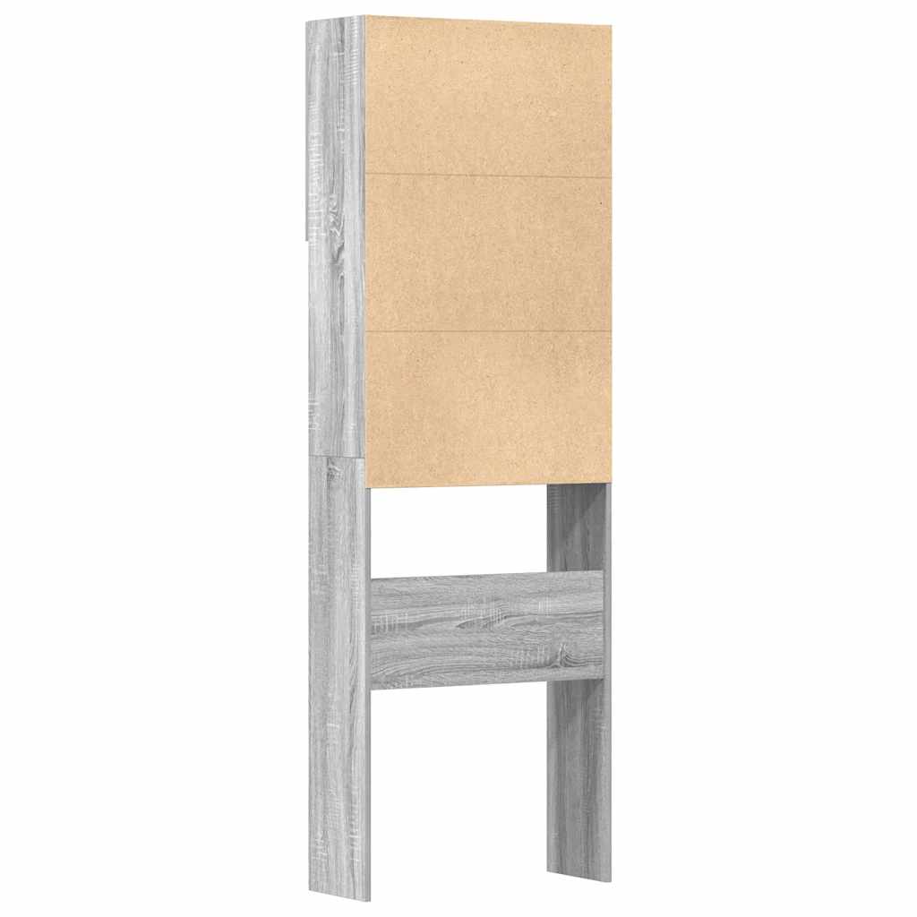 Wasmachinekast 64x24x190 cm bewerkt hout grijs sonoma eikenkl is nu te koop bij PeponiXL, paradijselijk wonen!