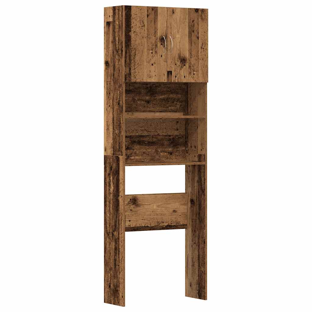 Wasmachinekast 64x24x190 cm bewerkt hout oud houtkleurig is nu te koop bij PeponiXL, paradijselijk wonen!