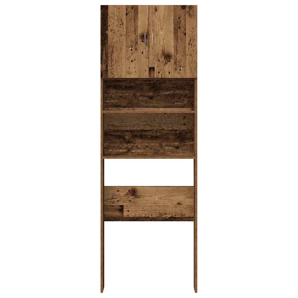 Wasmachinekast 64x24x190 cm bewerkt hout oud houtkleurig is nu te koop bij PeponiXL, paradijselijk wonen!