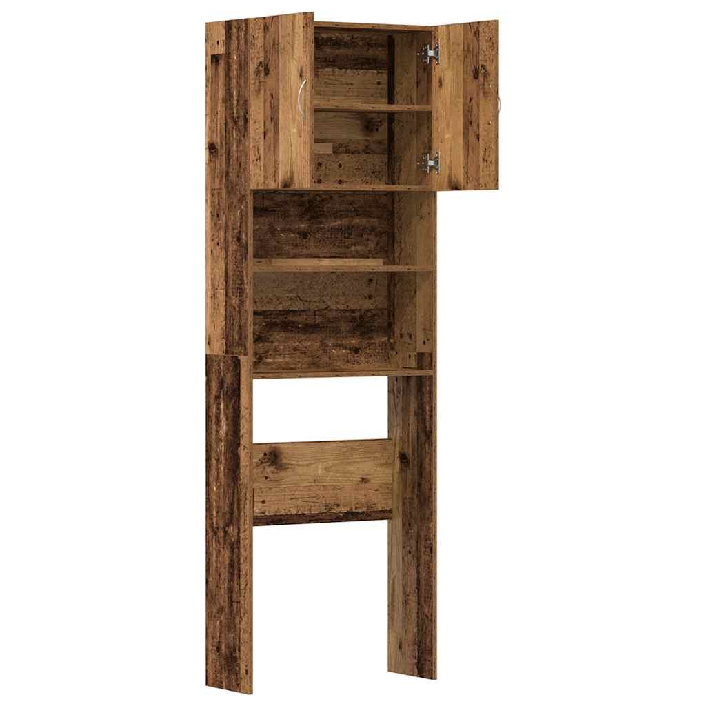 Wasmachinekast 64x24x190 cm bewerkt hout oud houtkleurig is nu te koop bij PeponiXL, paradijselijk wonen!