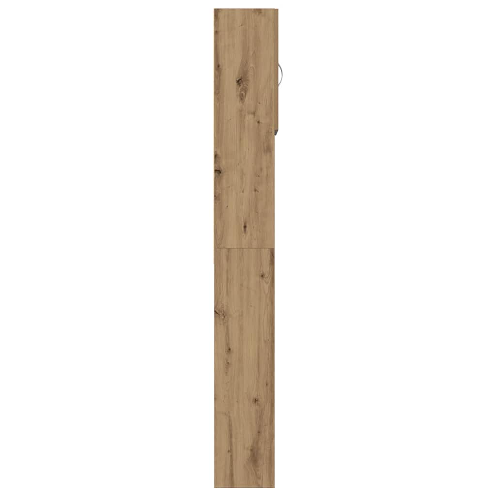 Wasmachinekast 64x24x190 cm bewerkt hout artisanaal eikenkleur is nu te koop bij PeponiXL, paradijselijk wonen!