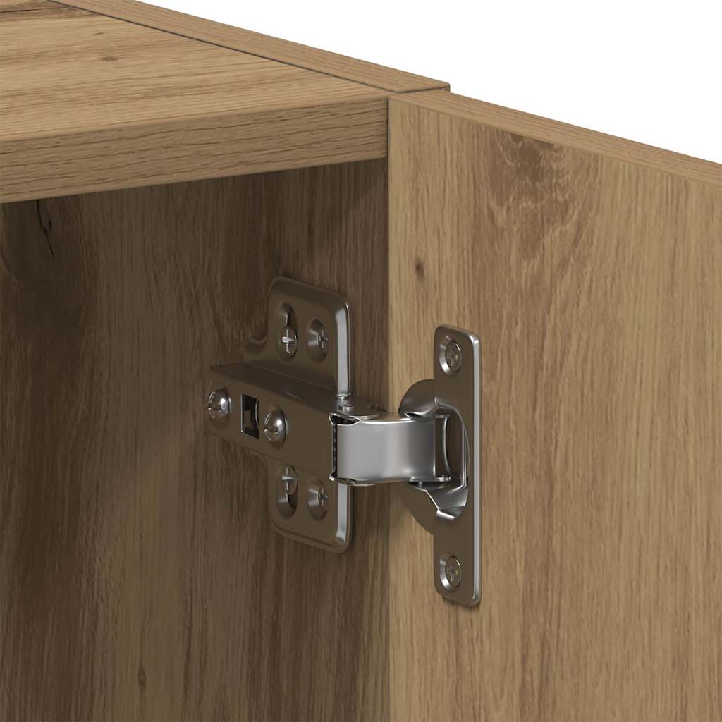 Wasmachinekast 64x24x190 cm bewerkt hout artisanaal eikenkleur is nu te koop bij PeponiXL, paradijselijk wonen!