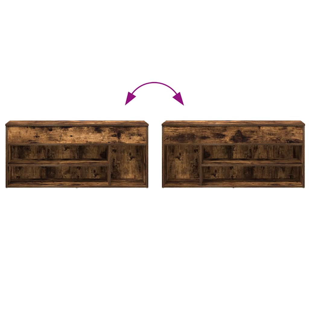 Schoenenbank 102x30,5x45 cm bewerkt hout gerookt eikenkleurig is nu te koop bij PeponiXL, paradijselijk wonen!