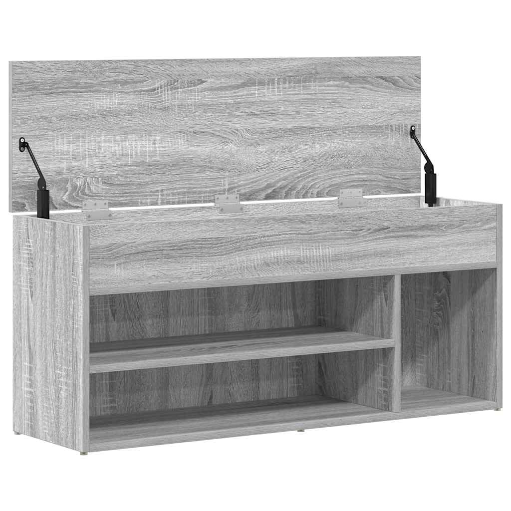 Schoenenbank 102x30,5x45cm bewerkt hout grijs sonoma eikenkleur is nu te koop bij PeponiXL, paradijselijk wonen!