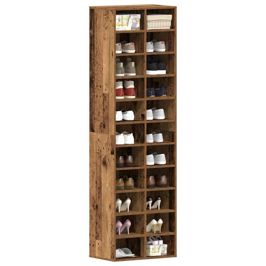 Schoenenkast 54x34x183 cm spaanplaat oud hout is nu te koop bij PeponiXL, paradijselijk wonen!