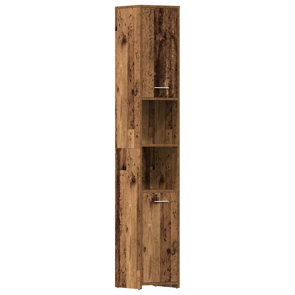 Badkamerkast 30x30x183,5 cm bewerkt hout oud houtkleurig is nu te koop bij PeponiXL, paradijselijk wonen!