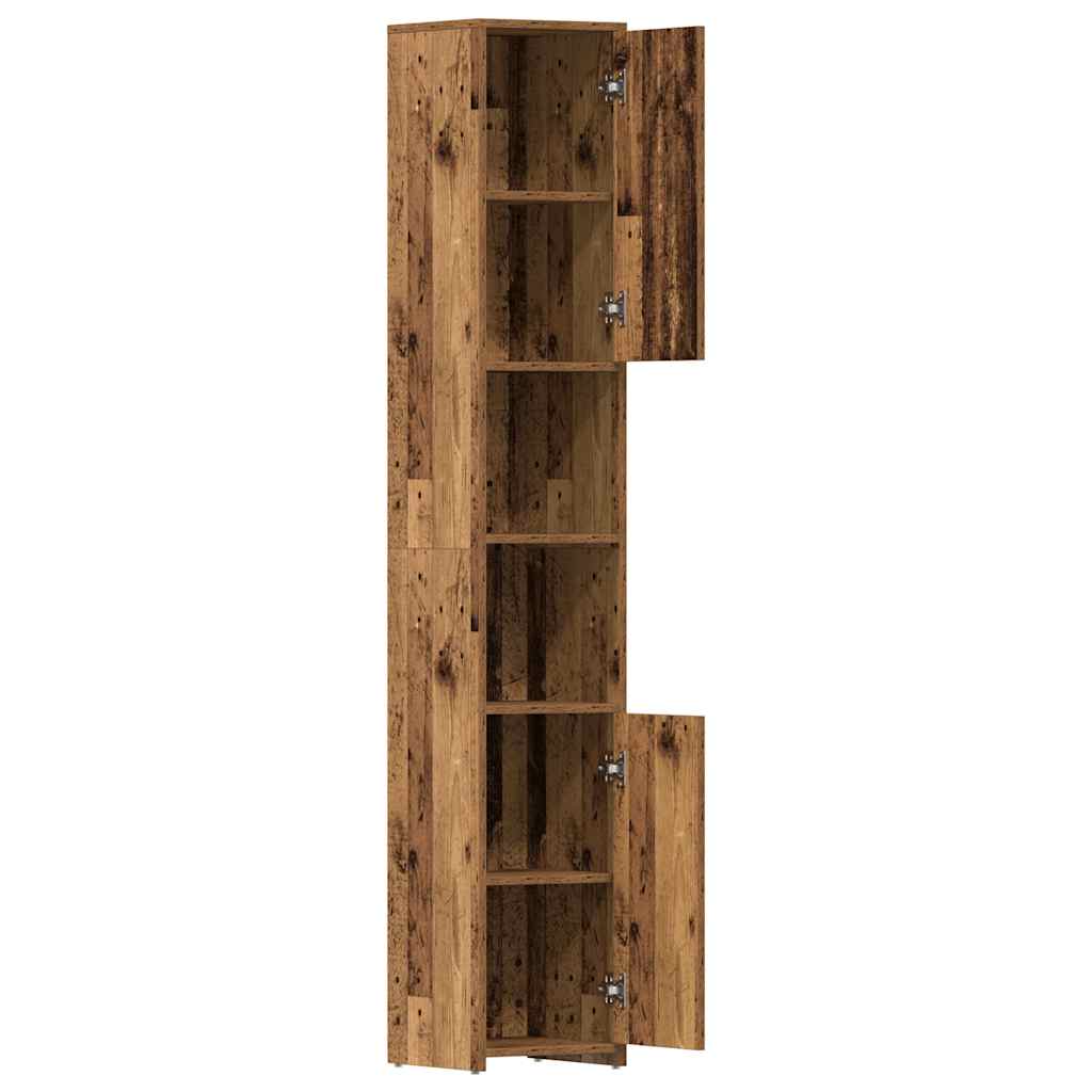 Badkamerkast 30x30x183,5 cm bewerkt hout oud houtkleurig is nu te koop bij PeponiXL, paradijselijk wonen!