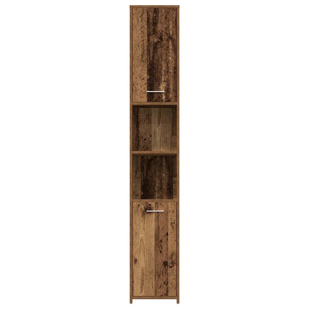 Badkamerkast 30x30x183,5 cm bewerkt hout oud houtkleurig is nu te koop bij PeponiXL, paradijselijk wonen!