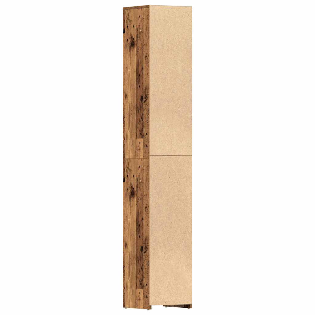 Badkamerkast 30x30x183,5 cm bewerkt hout oud houtkleurig is nu te koop bij PeponiXL, paradijselijk wonen!