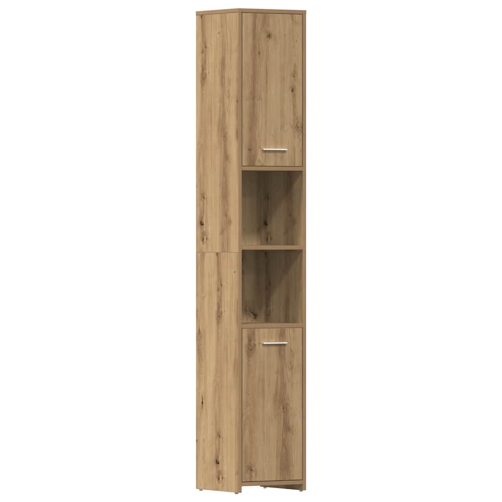 Badkamerkast 30x30x183,5 cm bewerkt hout artisanaal eikenkleur is nu te koop bij PeponiXL, paradijselijk wonen!