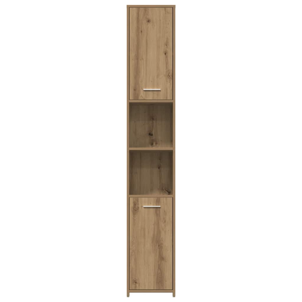 Badkamerkast 30x30x183,5 cm bewerkt hout artisanaal eikenkleur is nu te koop bij PeponiXL, paradijselijk wonen!