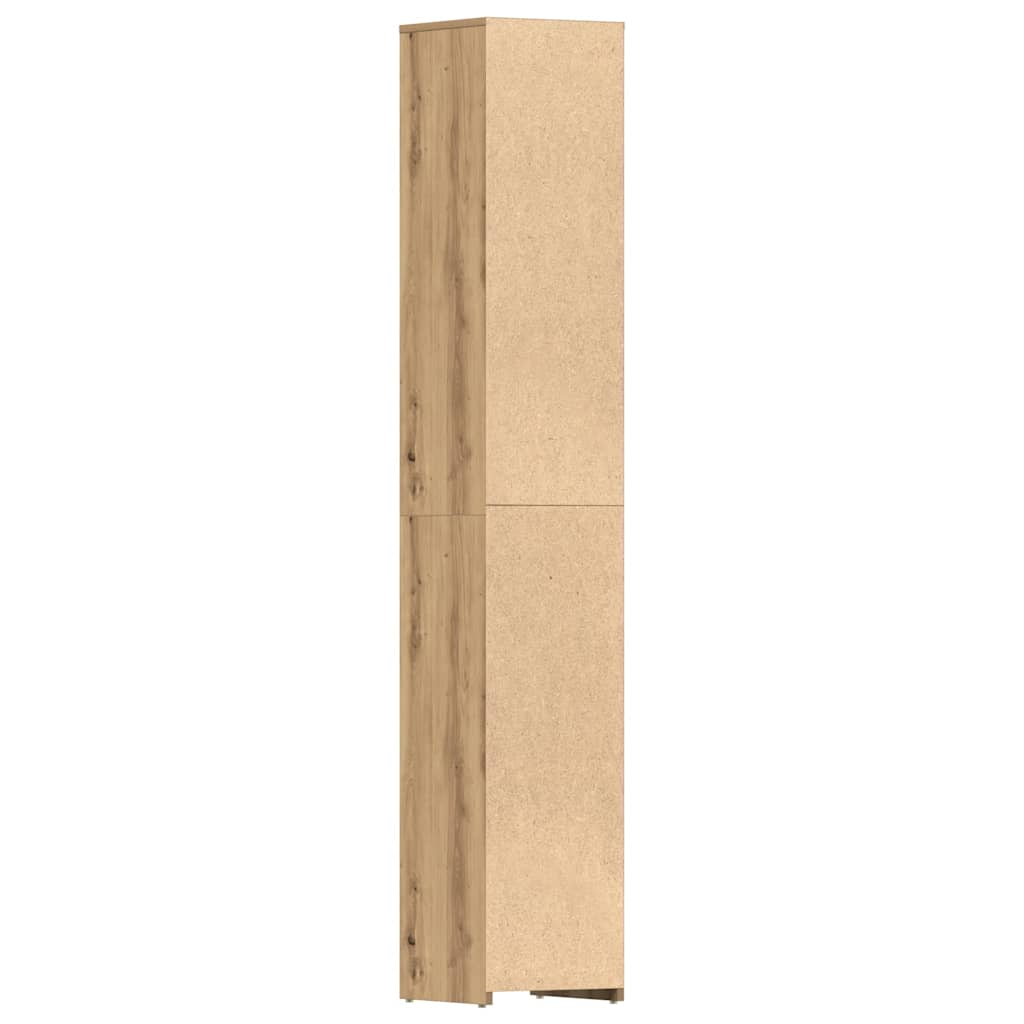 Badkamerkast 30x30x183,5 cm bewerkt hout artisanaal eikenkleur is nu te koop bij PeponiXL, paradijselijk wonen!